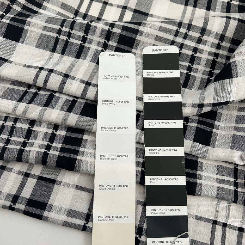 Black And White Cotton Blend Madras