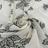 Cream Crepe Polyester With Printed Leaves