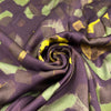 Dark Purple Printed Viscose Sateen