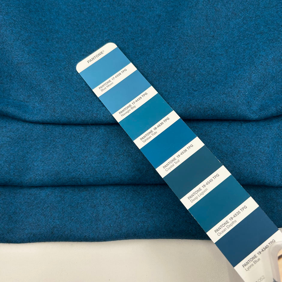 Blue Melange Wool Blend Cloth
