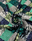 Checked Pattern Sequins On Net