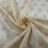 Cotton Voile With Pink Printed Polka Dots