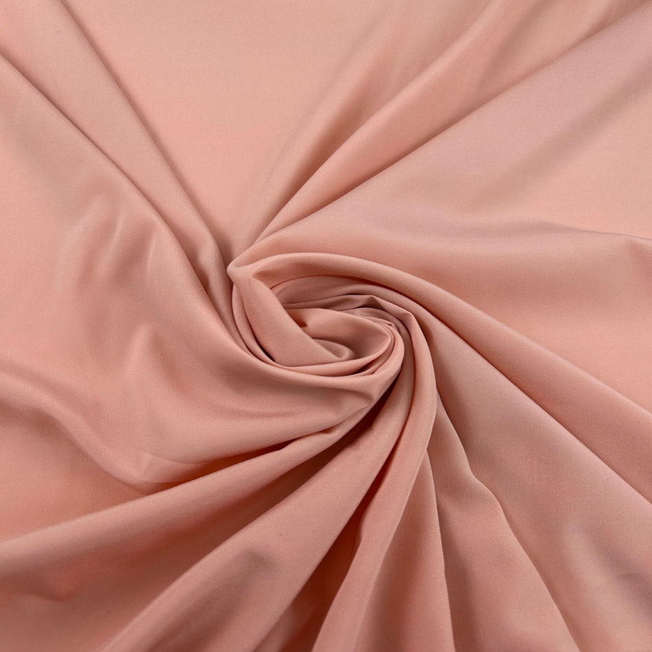 Pink Stretch Pure Silk Crepe De Chine