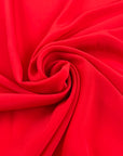 Bright Red Silk Crepe De Chine