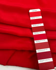 Bright Red Silk Crepe De Chine