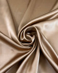 Beige Pure Silk Satin