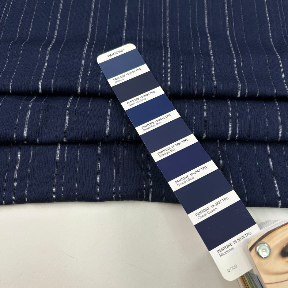 Blue Cotton Striped Jersey