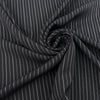 Black Pinstriped Polyester Crepe