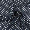 Dark Blue Polyester Crepe With Polka Dots