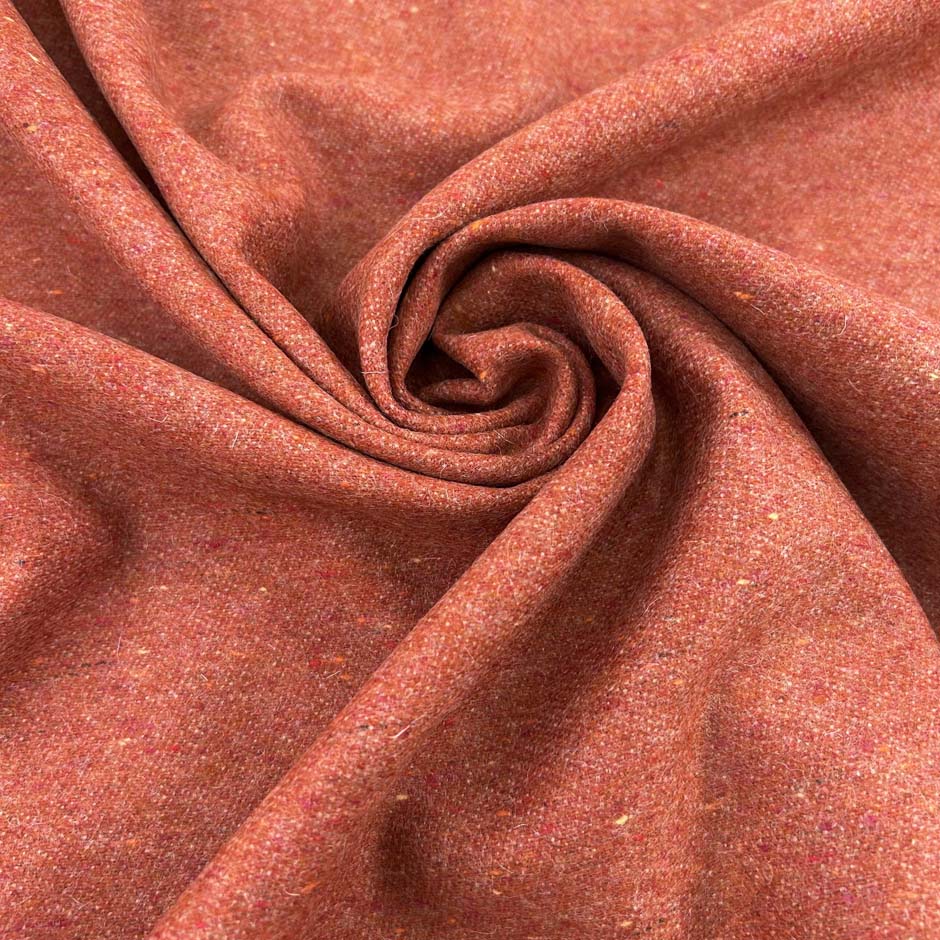 Orange Melange Wool Blend Cloth