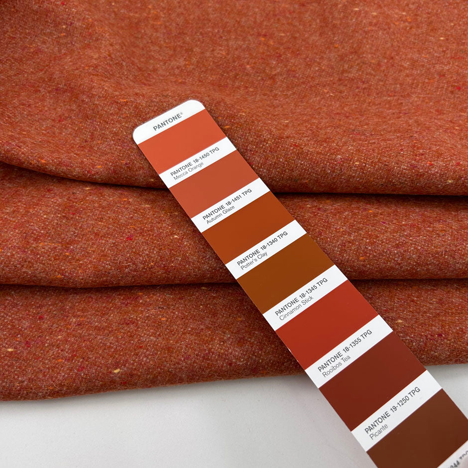 Orange Melange Wool Blend Cloth