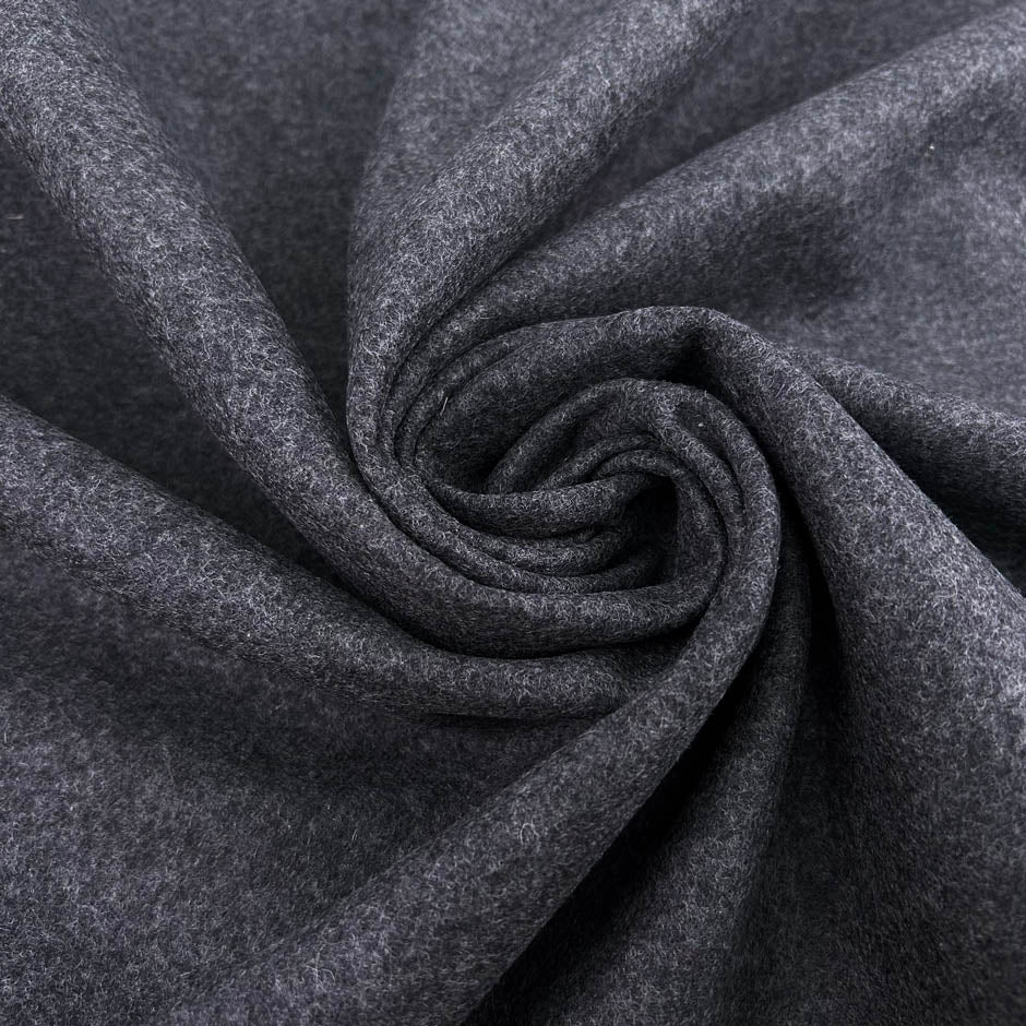 Dark Grey Melange Wool Blend Cloth