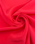 Red Non Stretch Silk Crepe De Chine