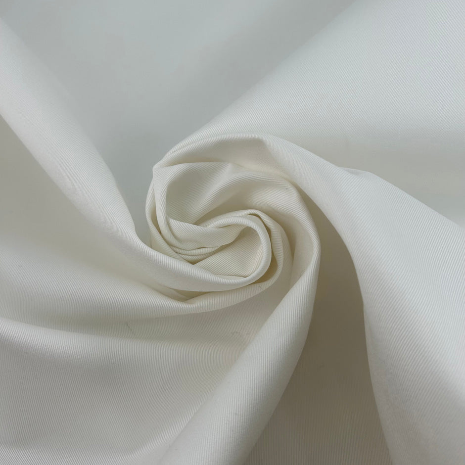 White Structured Cotton Gabardine