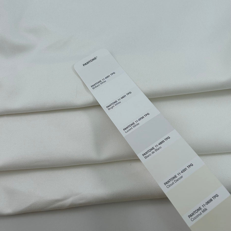 White Structured Cotton Gabardine