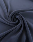 Navy Blue Pure Silk Crepe De Chine
