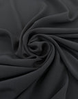 Black Pure Silk Crepe De Chine