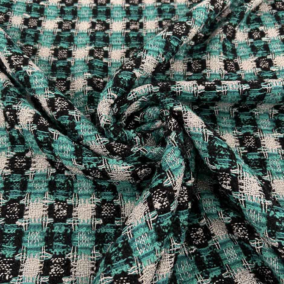 Light Blue Black And Silver Tweed