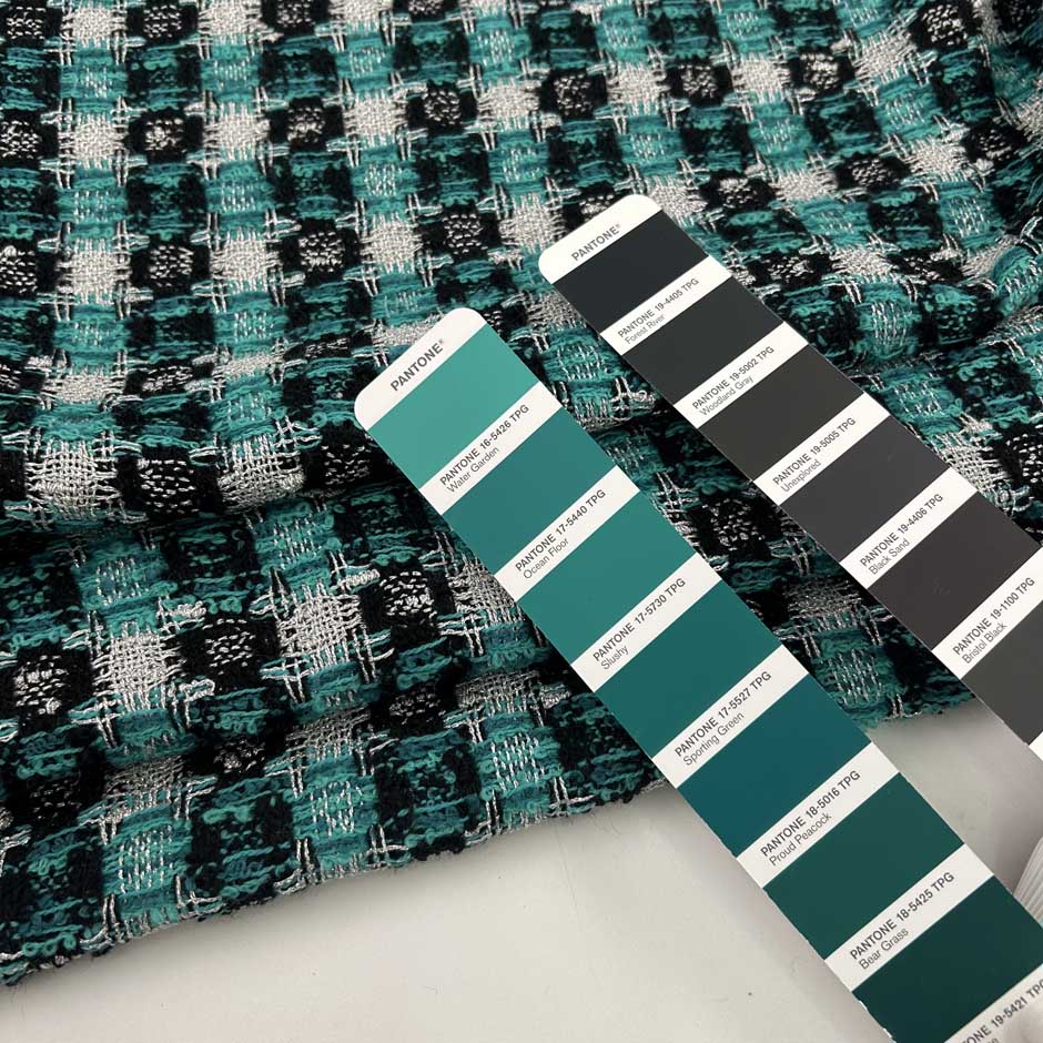 Light Blue Black And Silver Tweed