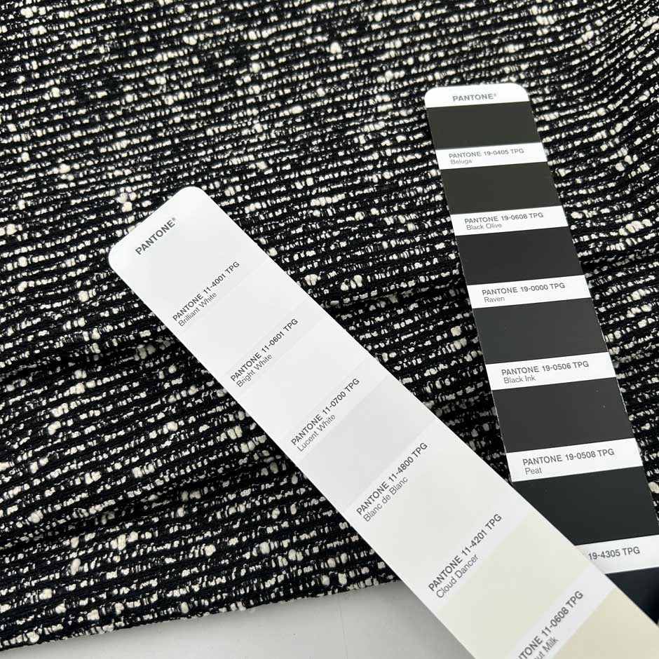 Black And White Cotton Blend Tweed