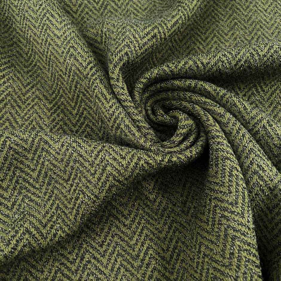 Green Double Face Geometrical Pattern Jersey