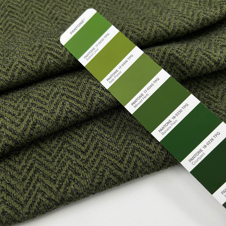 Green Double Face Geometrical Pattern Jersey