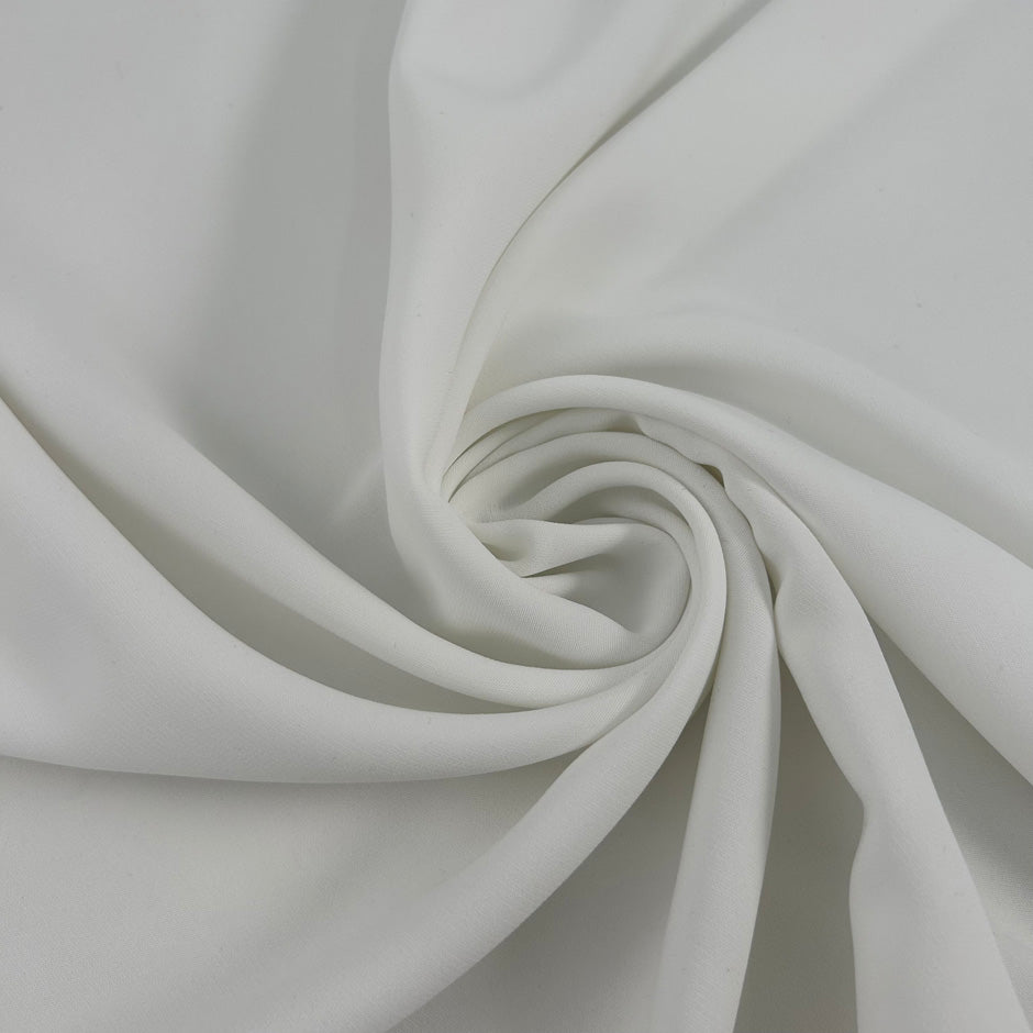 White Polyester Crepe Cady