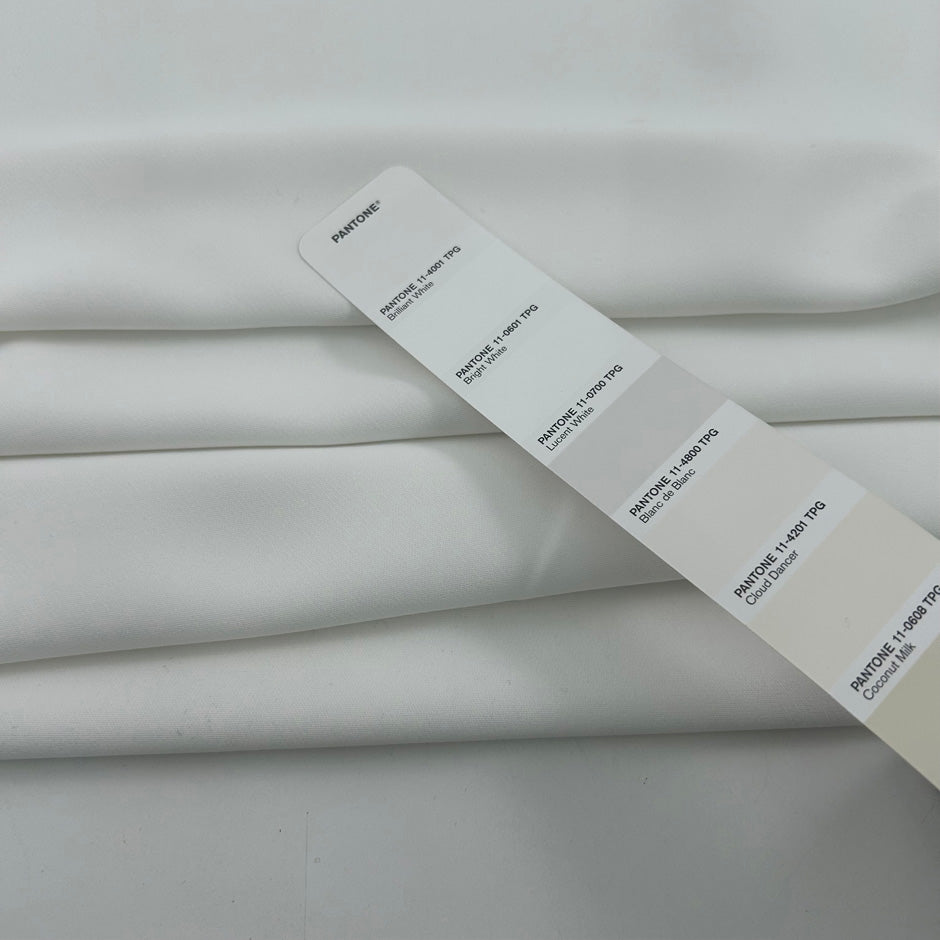 White Polyester Crepe Cady