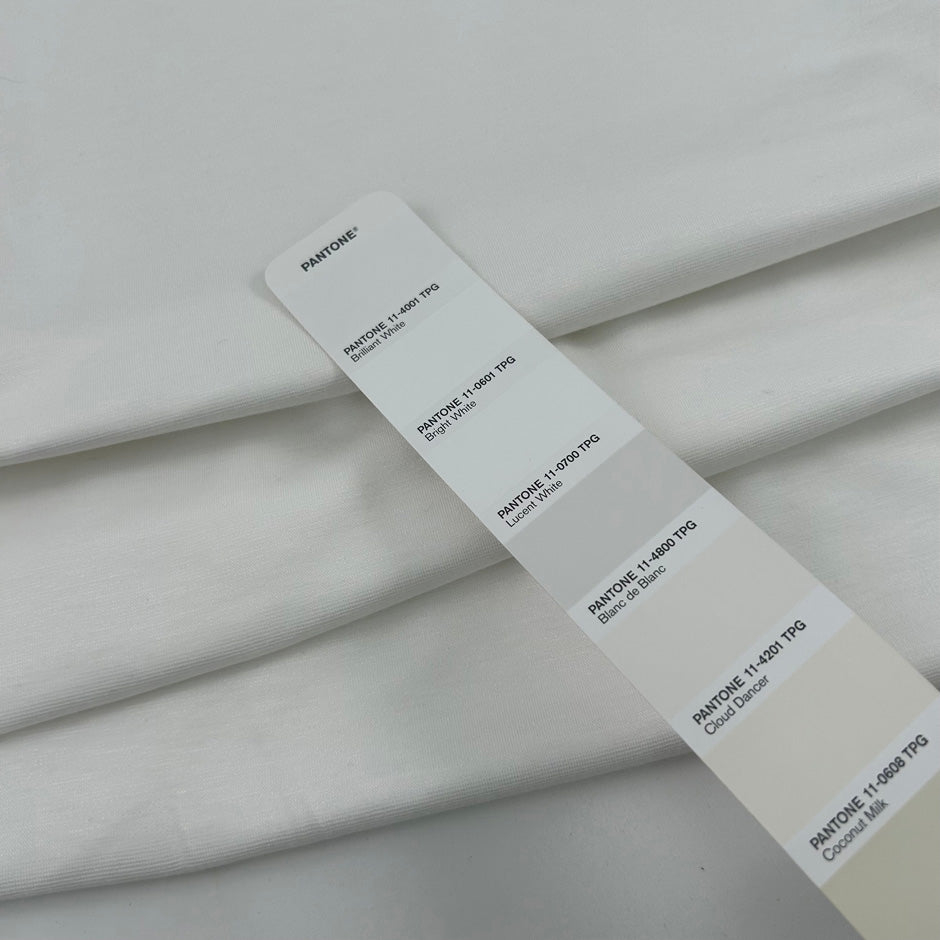 White Bielastic Cotton Punto Milano