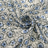 White And Blue Cotton And Silk Blend Voile With A Floral Print
