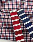 Red And Blue Yarn Dyed Popeline