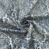 Blue Abstract Print Cotton Gabardine