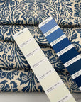 Blue Abstract Print Cotton Gabardine