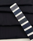 Dark Blue Pinstriped Cotton
