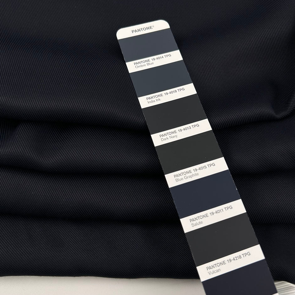 Blue Viscose Blend Twill