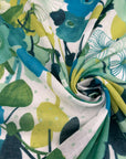Floral Print White Based Cotton Voile