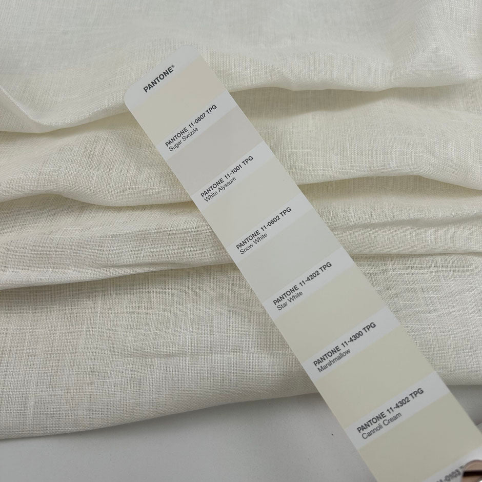 White Structured Pure Linen Canvas