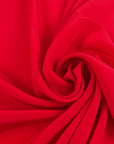 Red Pure Silk Crepe De Chine