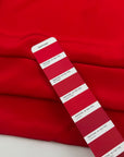 Red Pure Silk Crepe De Chine