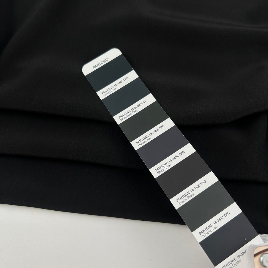 Black Pure Silk Crepe De Chine