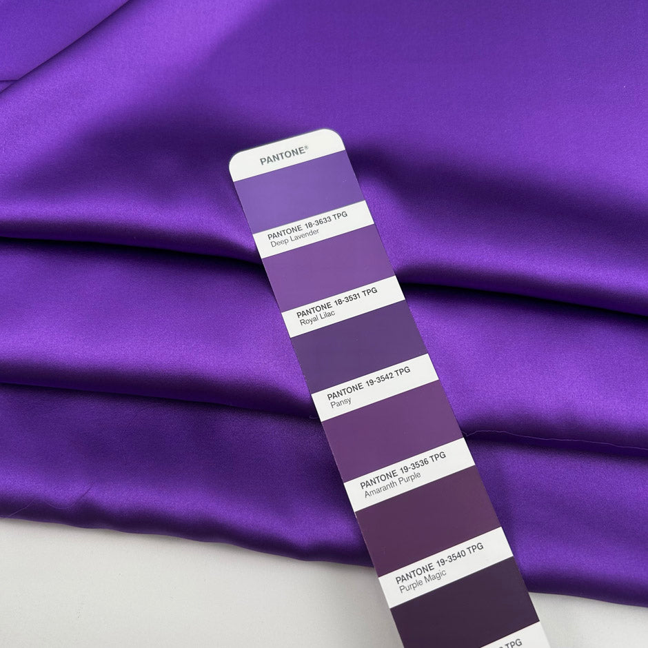 Purple Stretch Silk Sateen