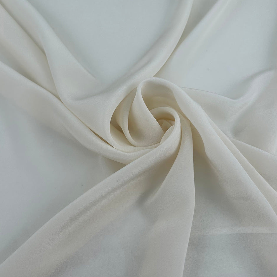 White Lightweight Pure Silk Crepe De Chine