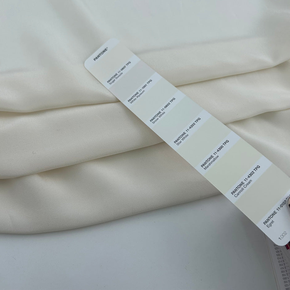 White Lightweight Pure Silk Crepe De Chine