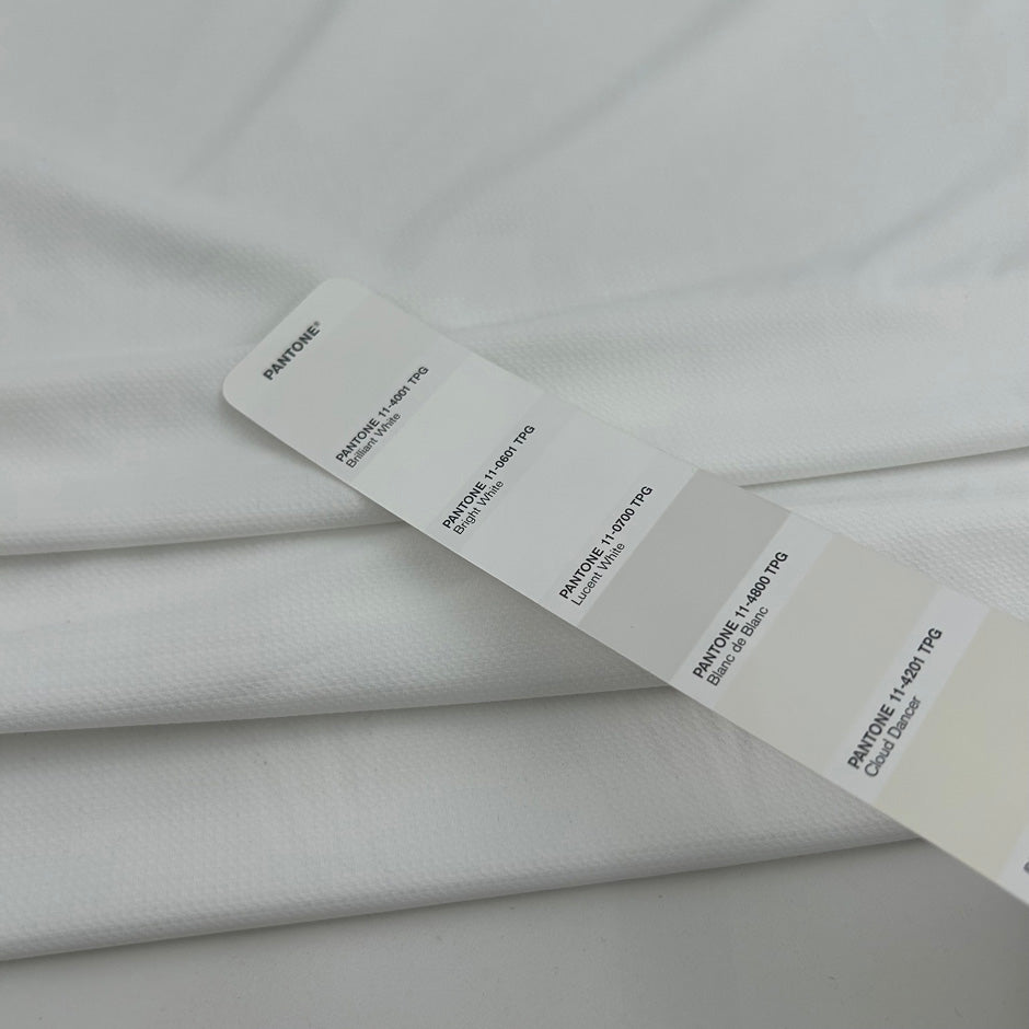 White Bielastic Piquet Lycra Jersey