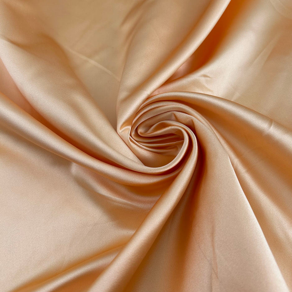 Pale Yellow Pure Silk Sateen Douchesse