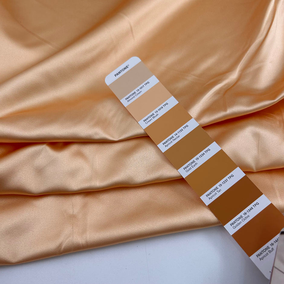 Pale Yellow Pure Silk Sateen Douchesse