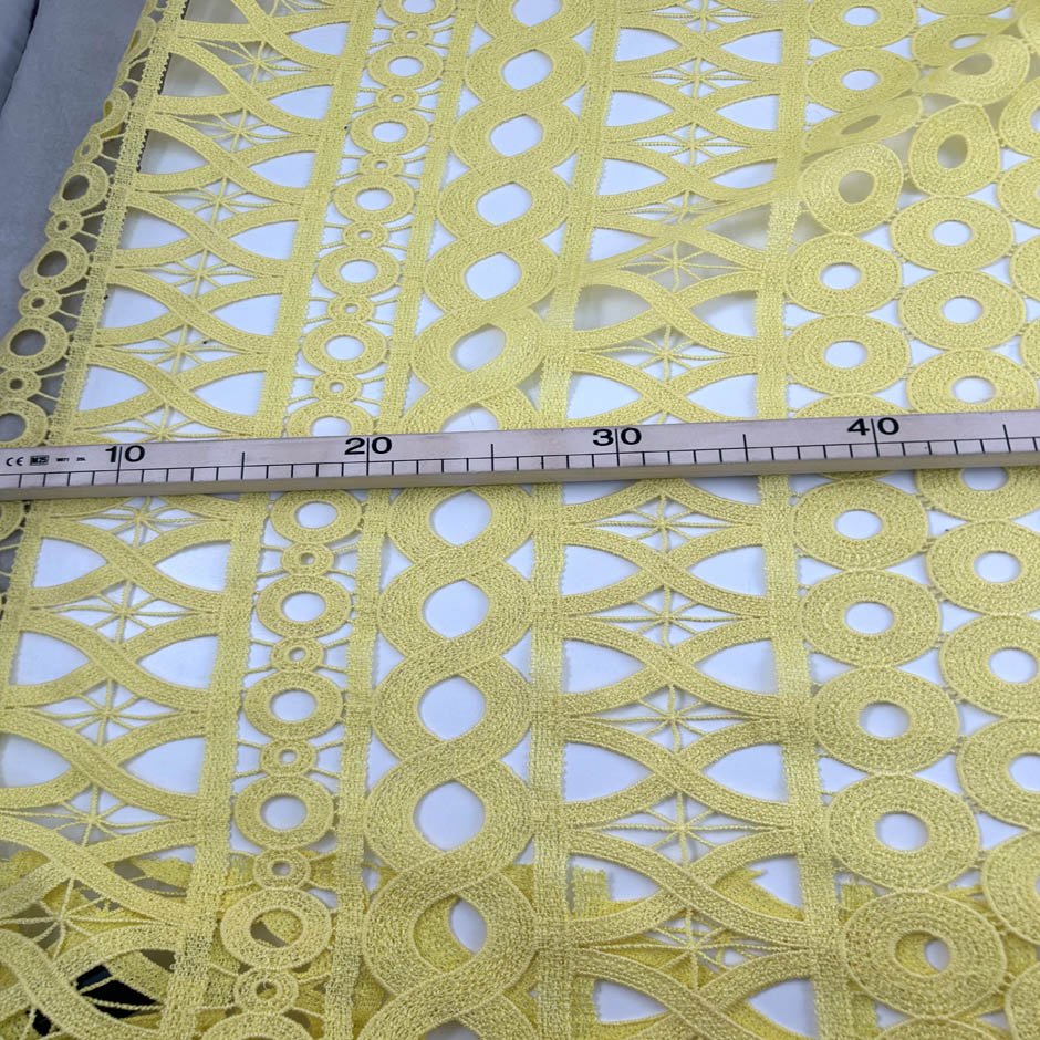 Geometric Pattern Yellow Cotton Macrame' Lace
