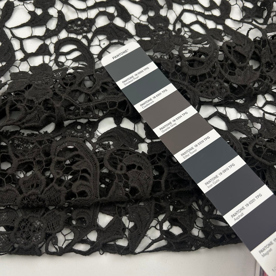 Gray Pure Cotton Macramé Lace