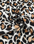 White Polyester Crepe With An Animalier Print