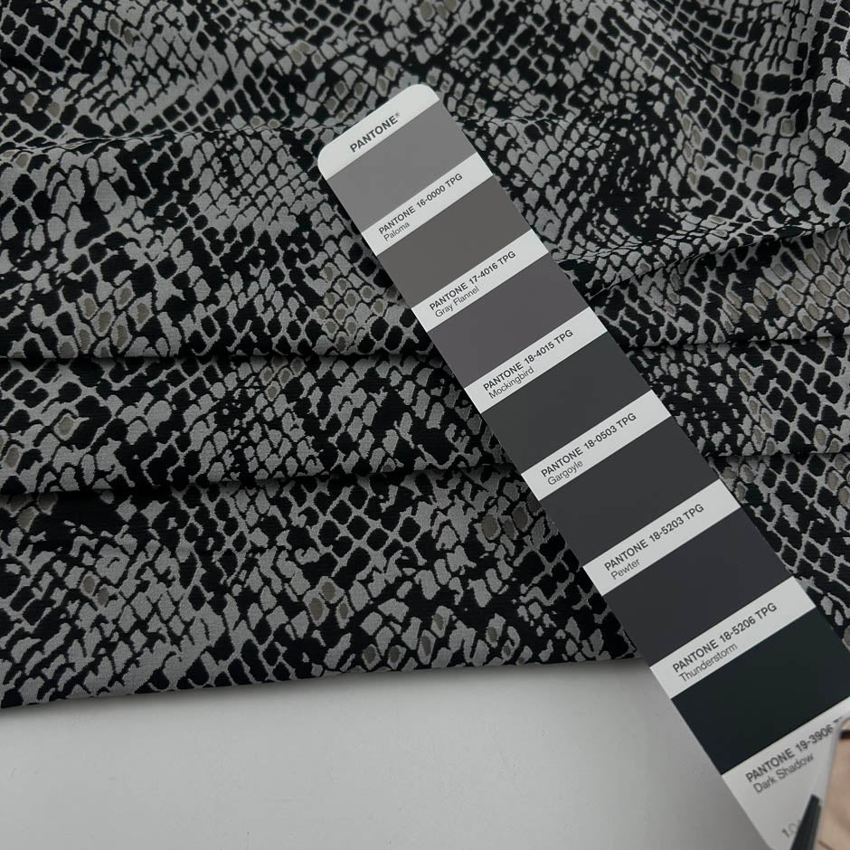 Animalier Pattern Black And Silver Polyester Jacquard